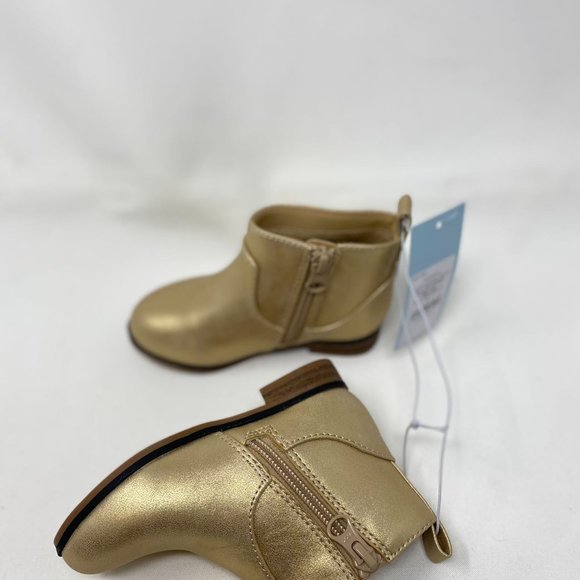 Toddler Girls' Onyx Zipper Slip-On Chelsea Boots - Cat & Jack Gold 7 - Picture 4 of 5
